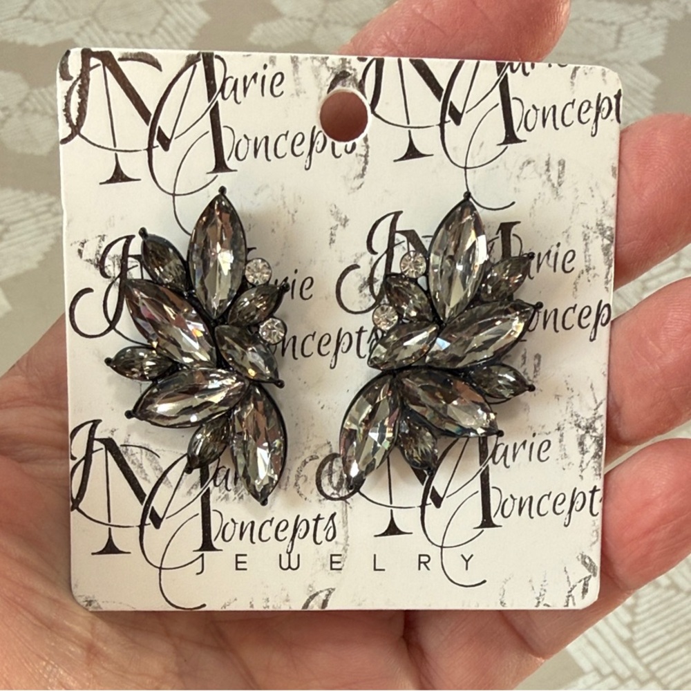 Silver Earrings leaf design